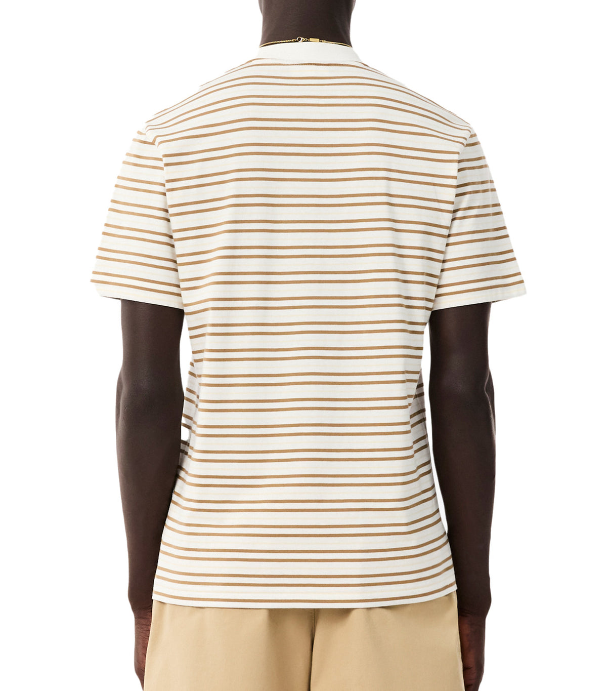 Striped Cotton T-Shirt Cookie/Flour