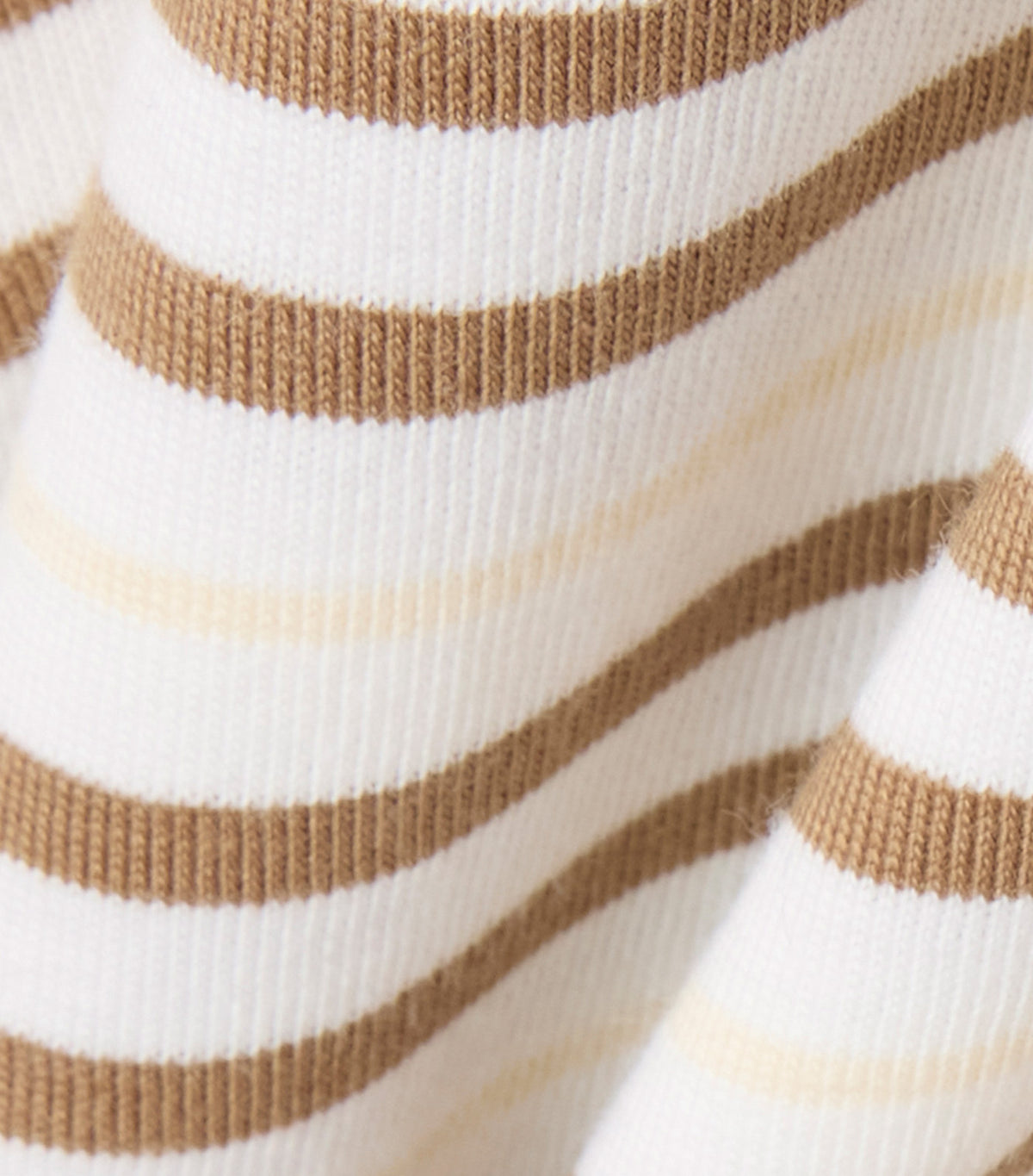 Striped Cotton T-Shirt Cookie/Flour