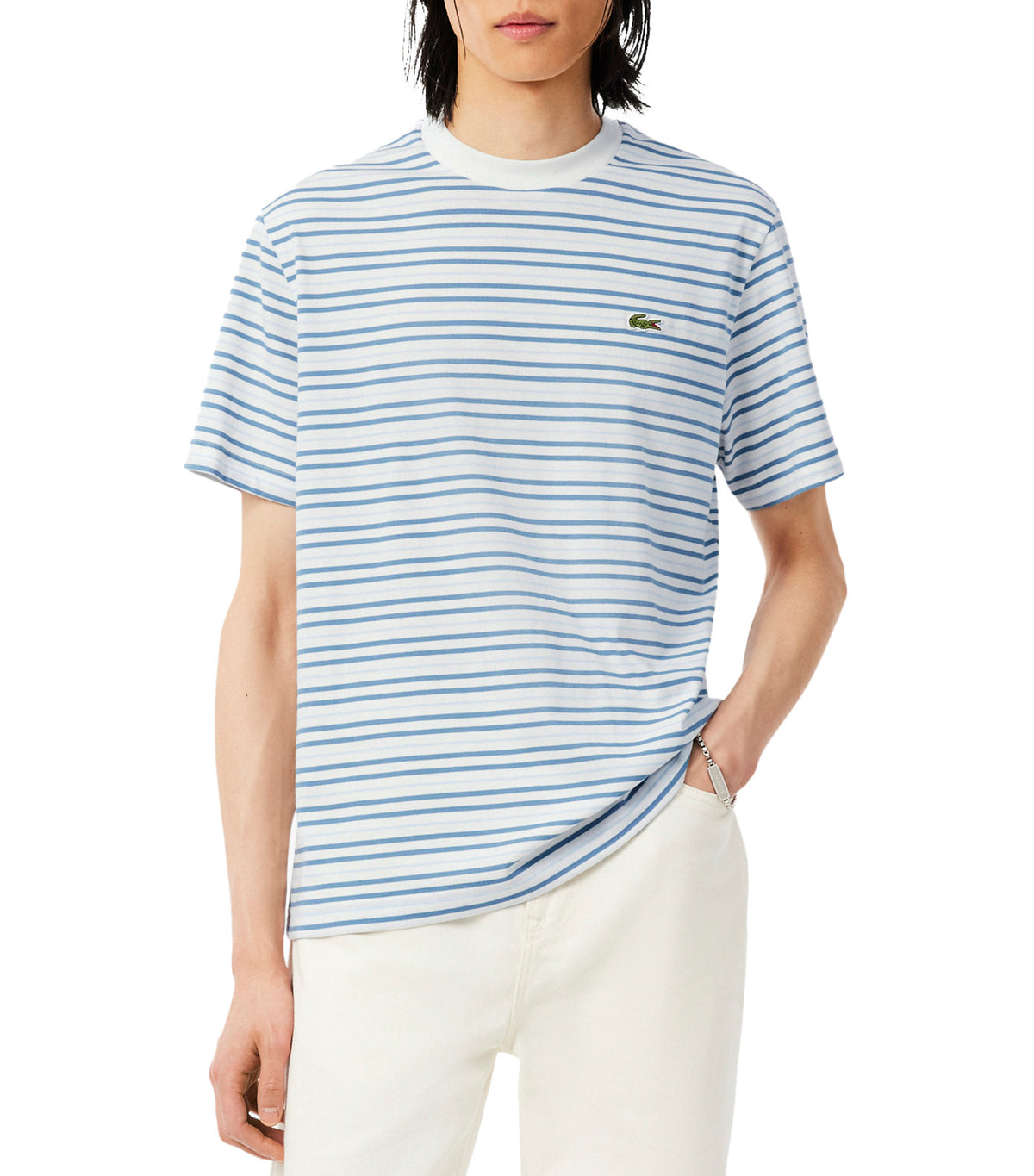 Striped Cotton T-Shirt Aral/Flour