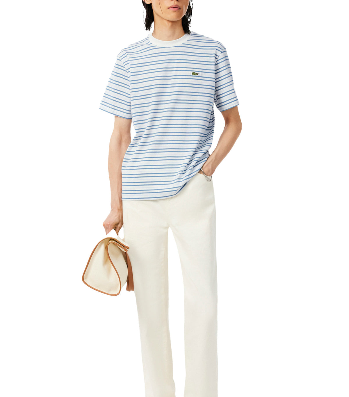 Striped Cotton T-Shirt Aral/Flour