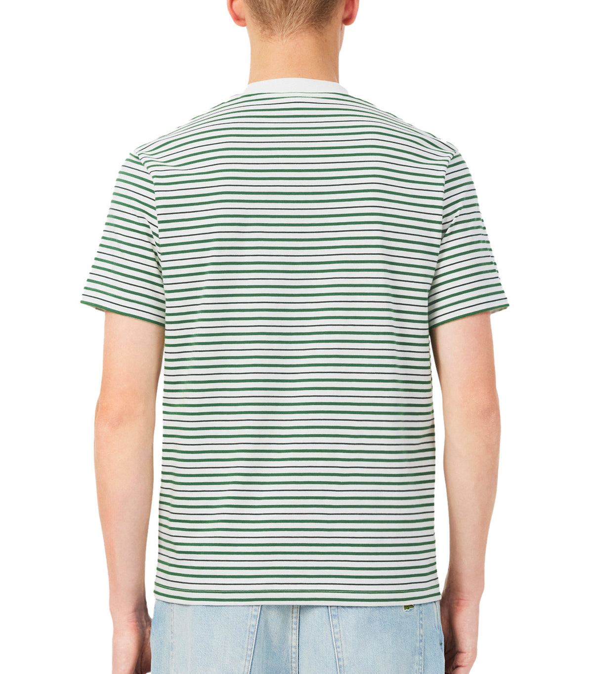 Lacoste Striped Cotton T-Shirt Fairway/Flour
