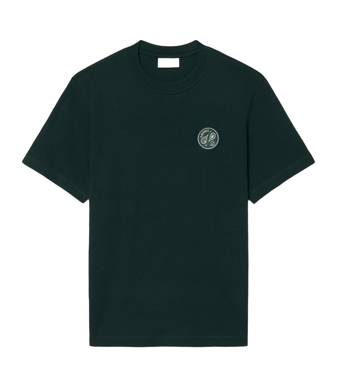Tennis Badge Accent Cotton Jersey T-Shirt Sinople