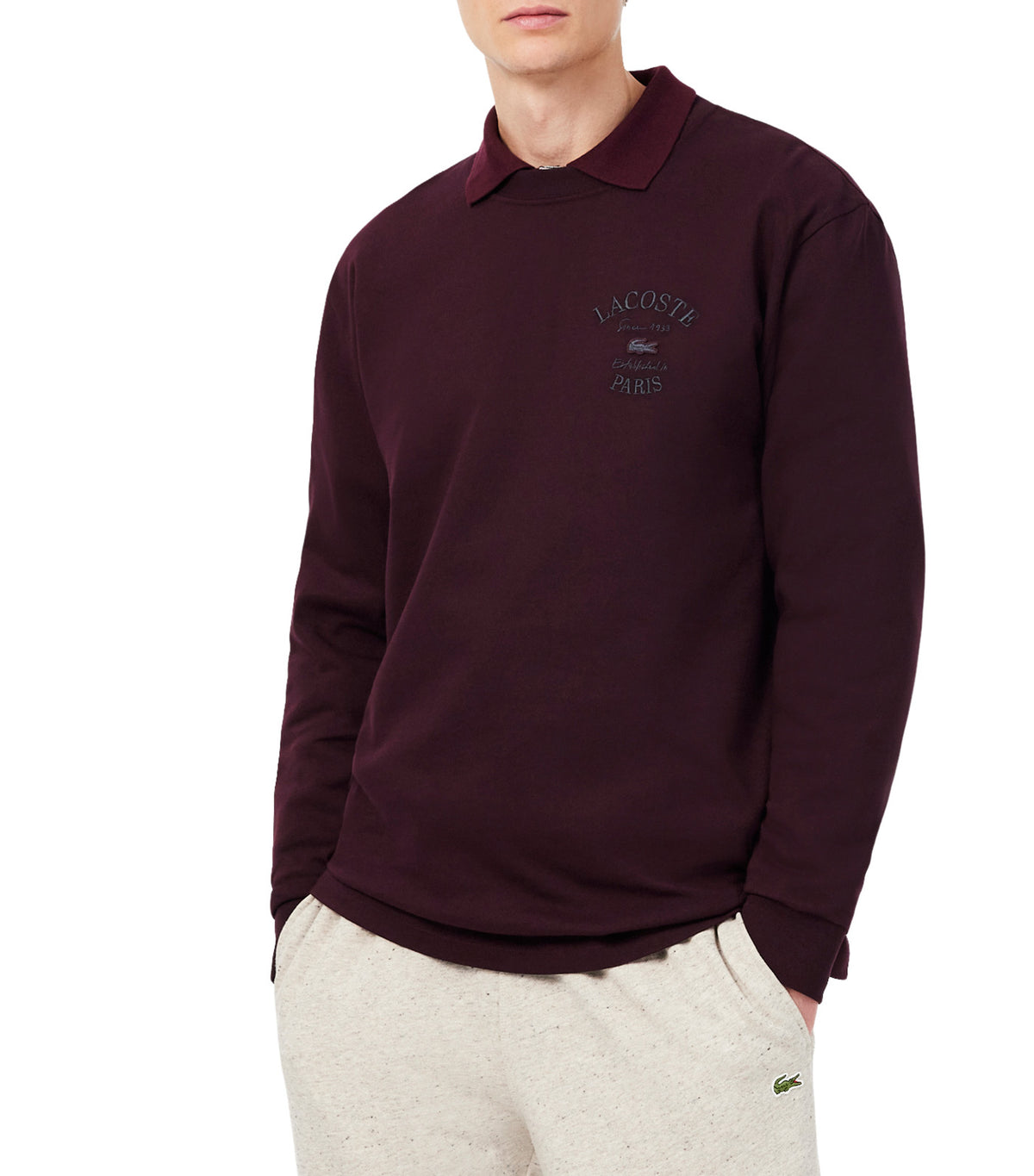 Relaxed Fit Long Sleeved Embroidered T-Shirt Oxalis