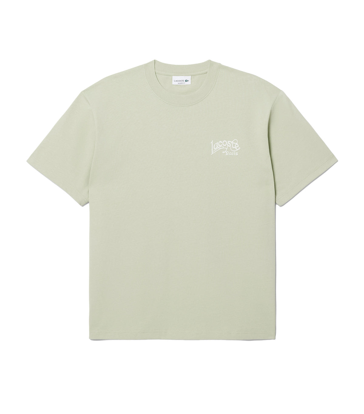 Heavy Cotton Jersey Embroidery Accent T-Shirt Light Green