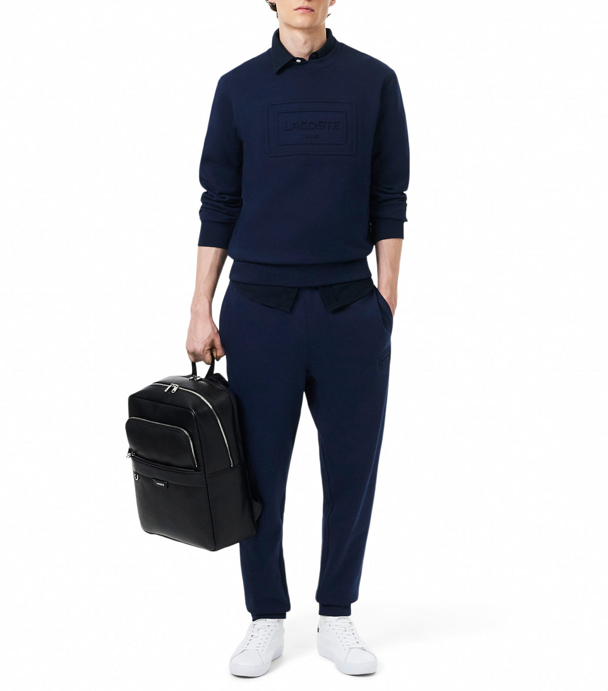 Embossed Branding Sweatpants Navy Blue