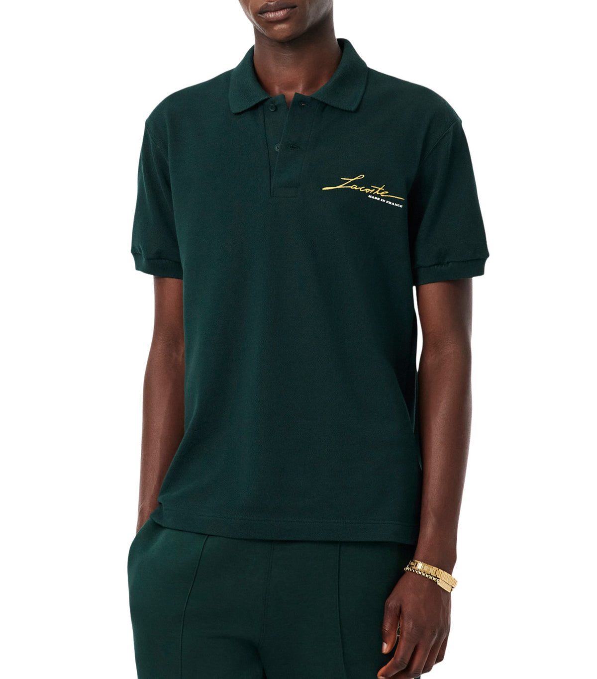 Classic Fit French Made Piqué Polo Shirt Sinople