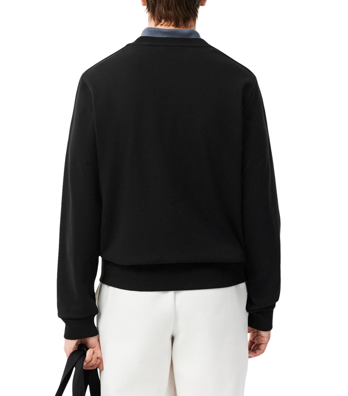 Stripe Band Fleece Sweatshirt Black