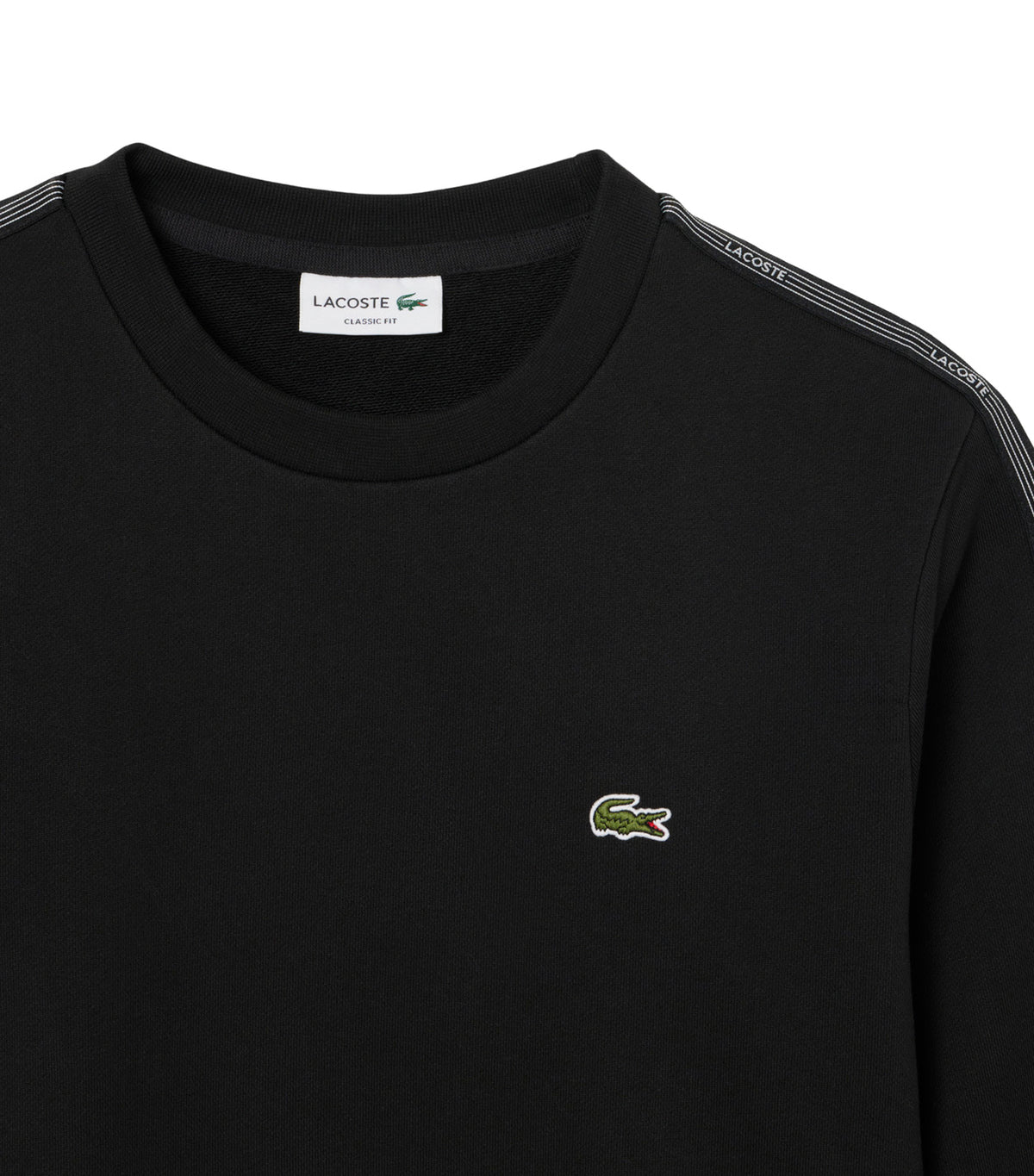 Stripe Band Fleece Sweatshirt Black