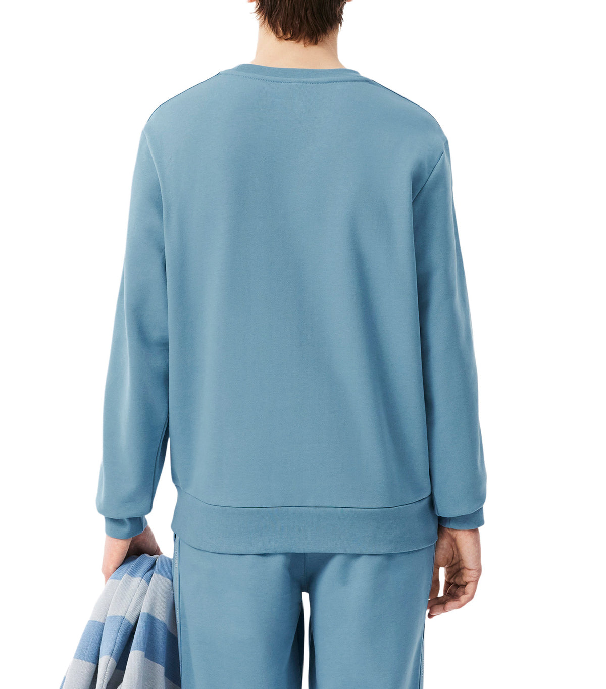 Stripe Band Fleece Sweatshirt Blue