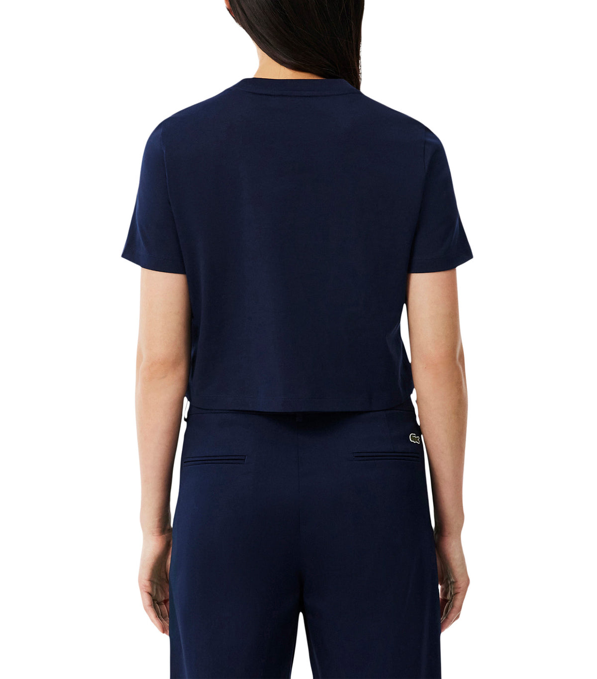 Relaxed Fit Badge Accent Cotton T-Shirt Navy Blue
