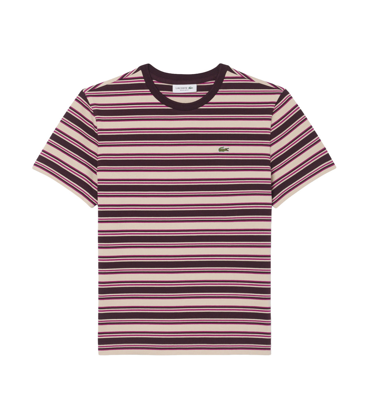 Striped Jersey T-Shirt Oxalis/Sisal-Rubine Red
