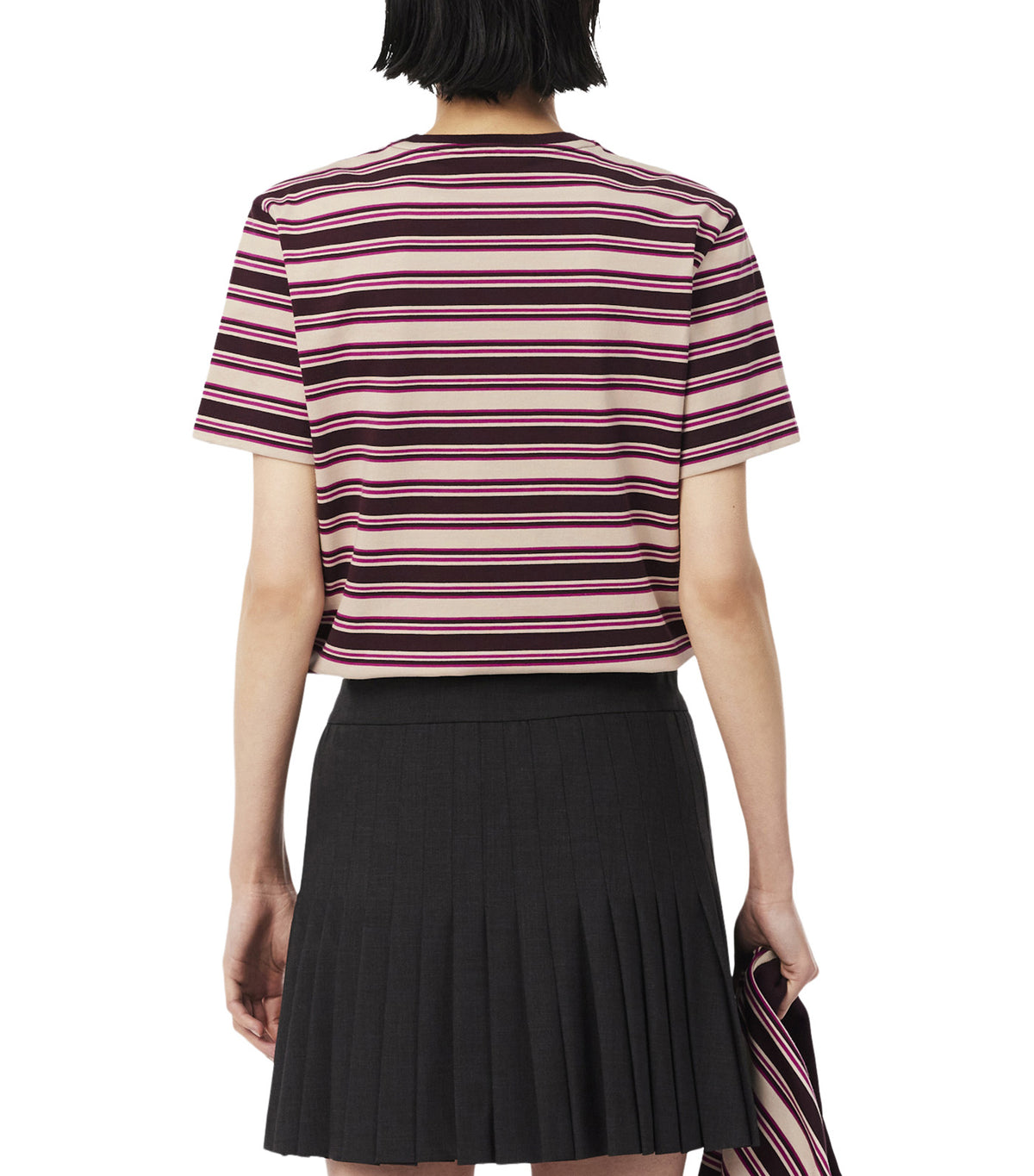 Striped Jersey T-Shirt Oxalis/Sisal-Rubine Red