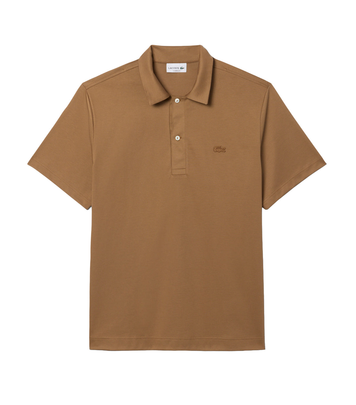 Paris Classic Fit Open Neck Embroidered Polo Shirt Cookie