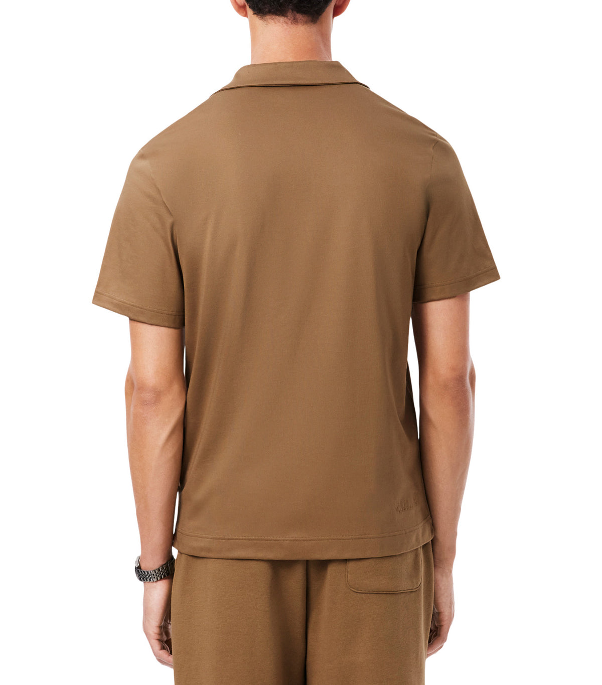 Paris Classic Fit Open Neck Embroidered Polo Shirt Cookie