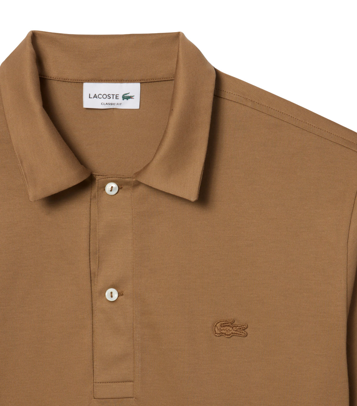 Paris Classic Fit Open Neck Embroidered Polo Shirt Cookie