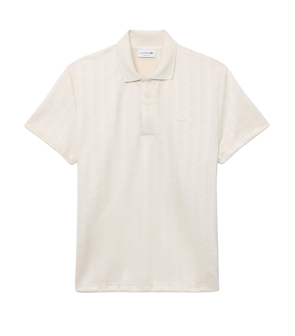 Classic Fit Monogram Jacquard Polo Shirt Mother Of Pearl