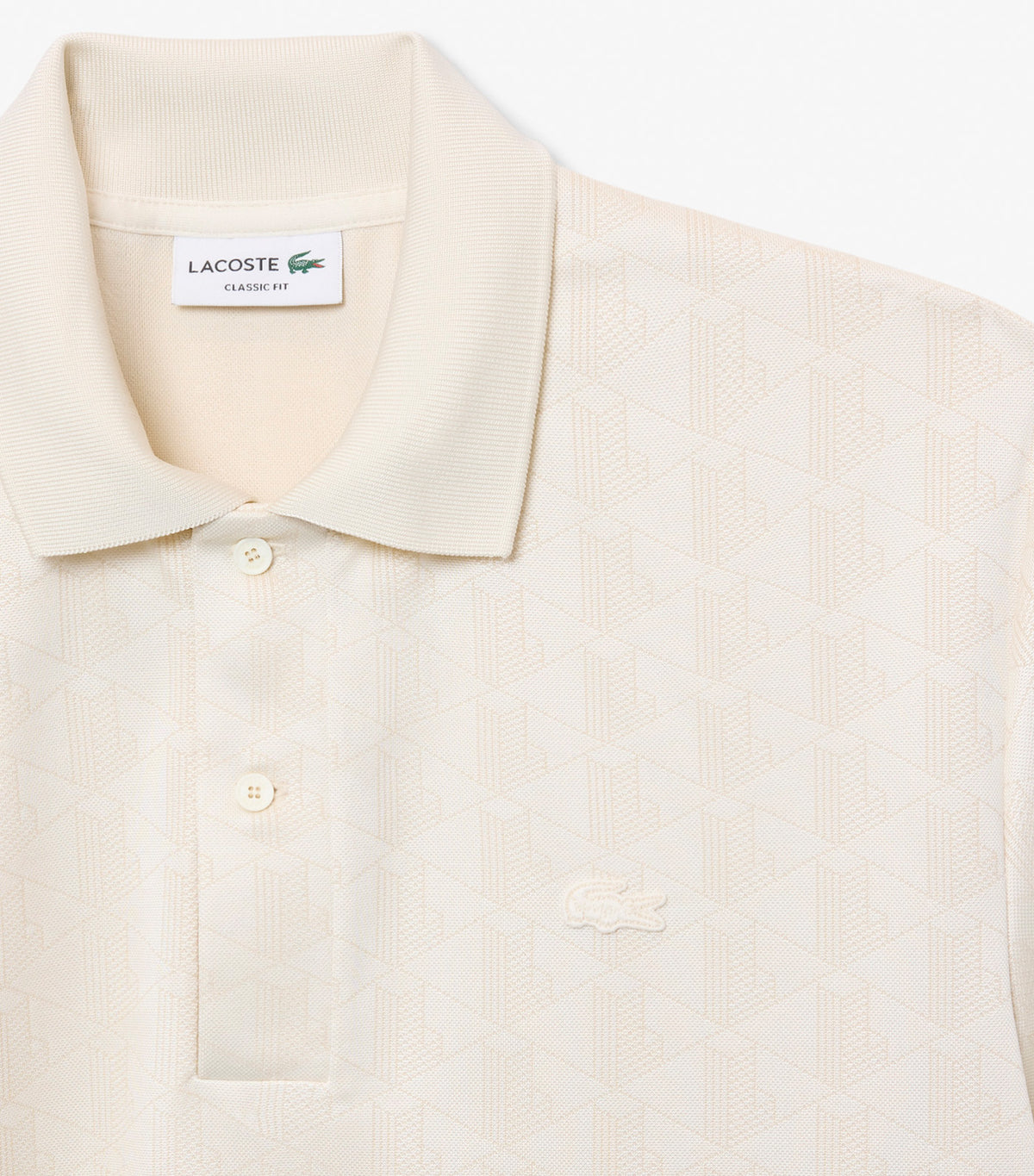 Classic Fit Monogram Jacquard Polo Shirt Mother Of Pearl