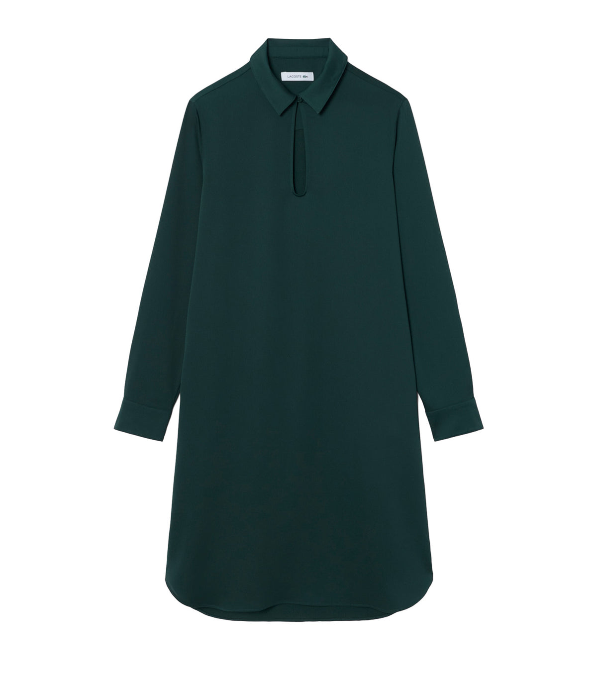 Fluid Crepe Shirt Collar Dress Sinople