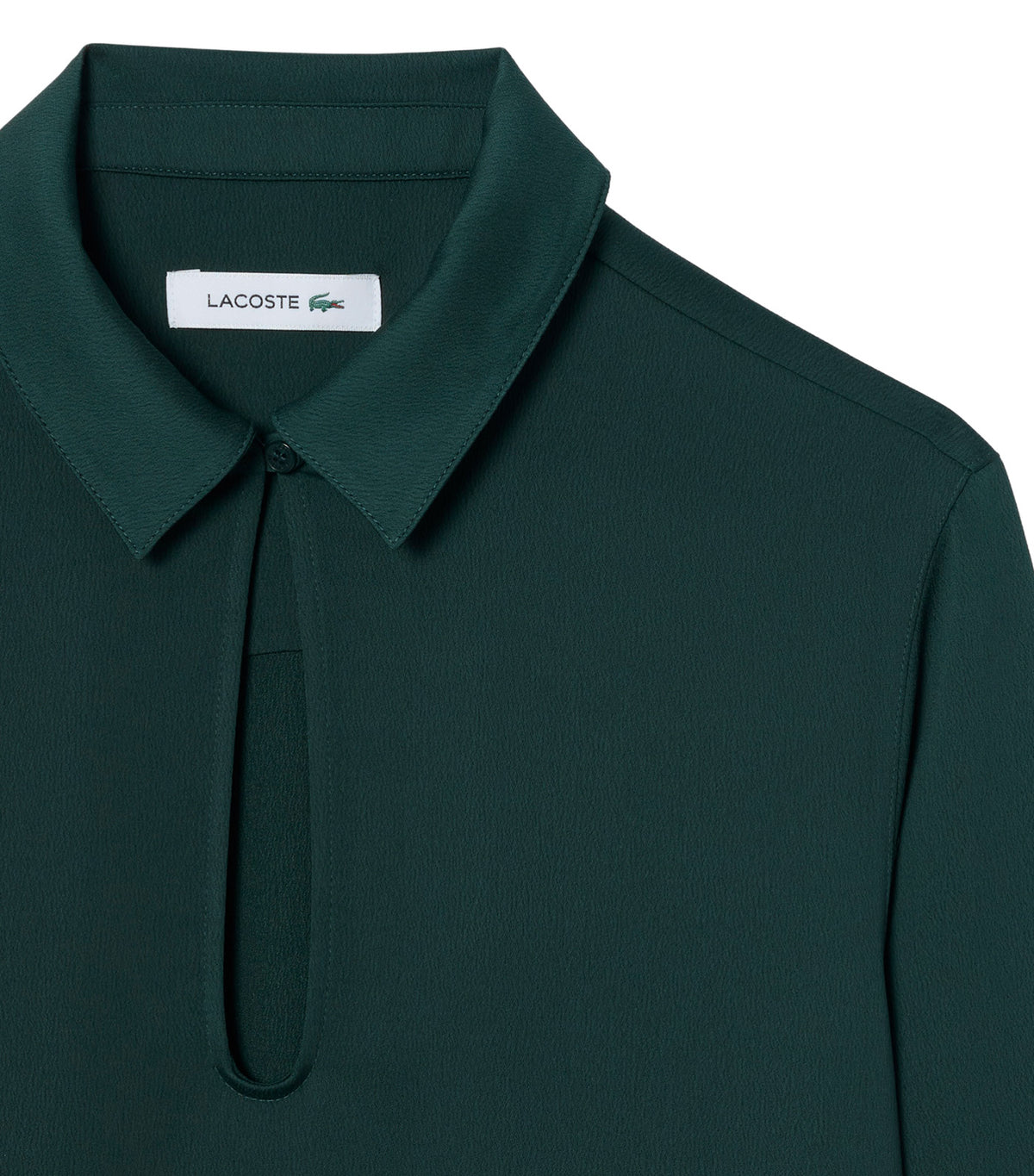 Fluid Crepe Shirt Collar Dress Sinople