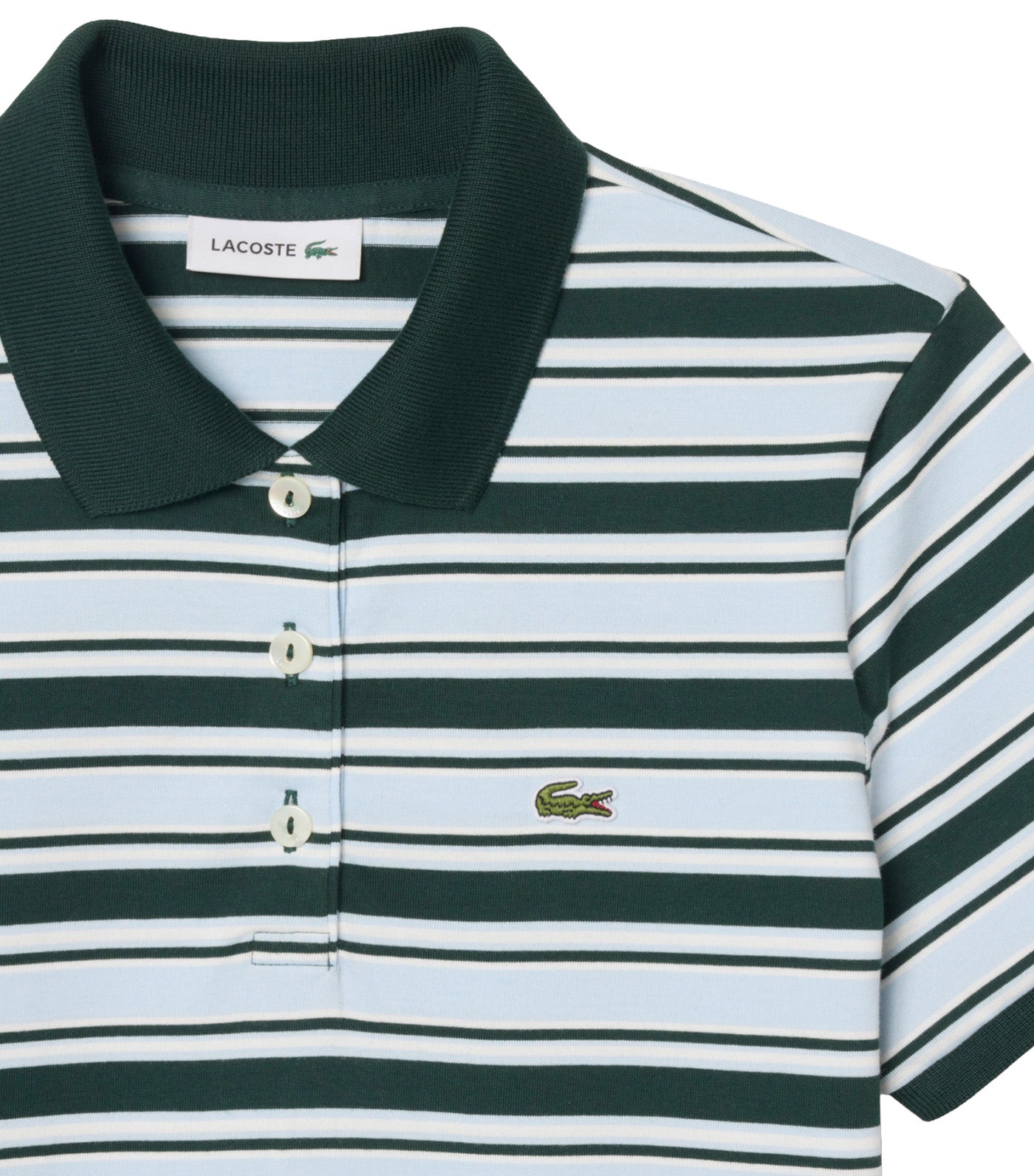 Striped Cotton Polo Dress Sinople/Rill-Flour