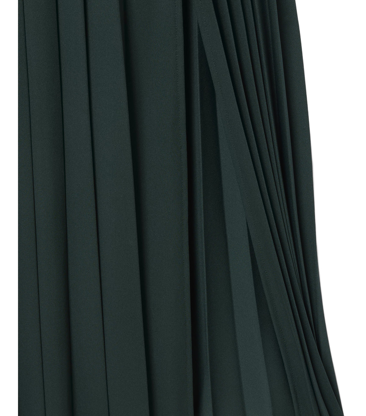 Pleated Fluid Jersey Polo Collar Dress Sinople