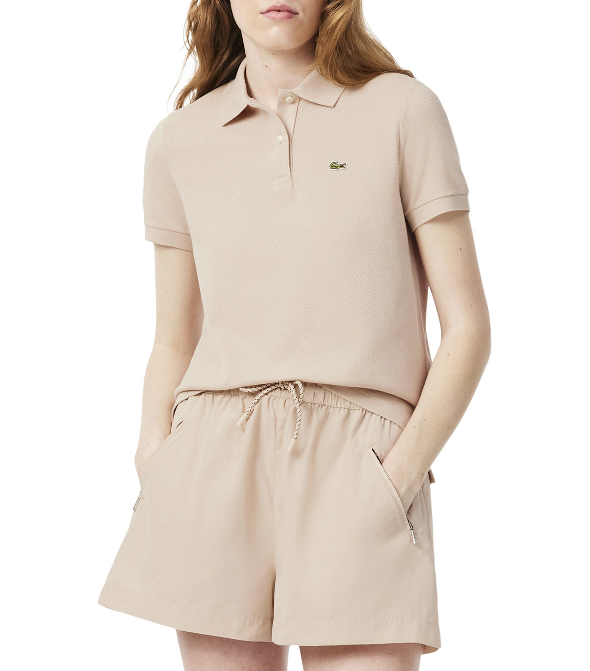Women's Lacoste Regular Fit Soft Cotton Petit Pique Polo Shirt Sisal
