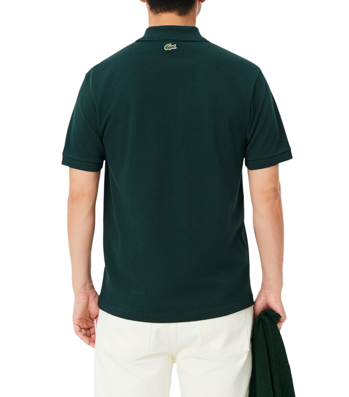 Classic Fit Badge Accent Petit Piqué Polo Shirt Forest Green
