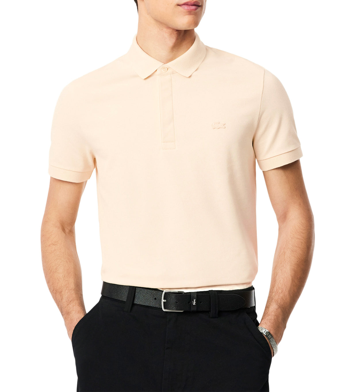 Smart Paris Stretch Cotton Pique Polo Shirt Naturel Clair