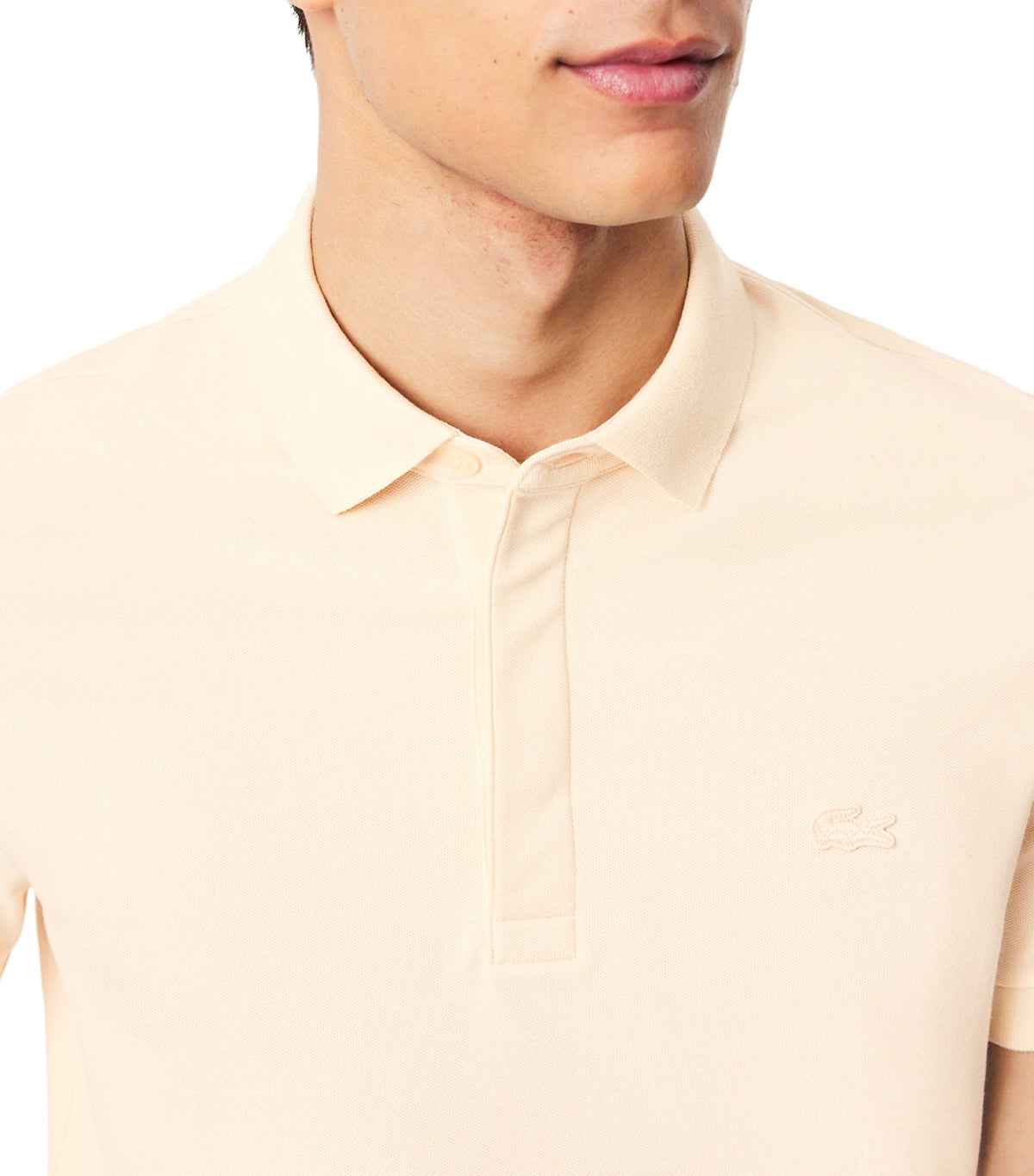 Smart Paris Stretch Cotton Pique Polo Shirt Naturel Clair