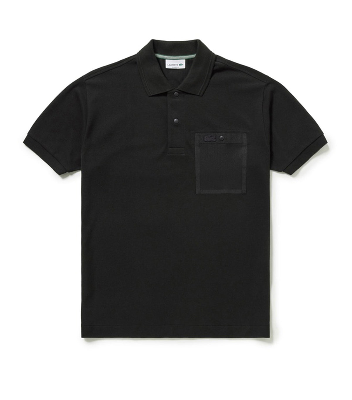 Mesh Pocket One-Tone Polo Shirt Black