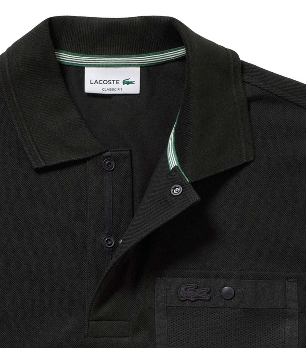 Mesh Pocket One-Tone Polo Shirt Black