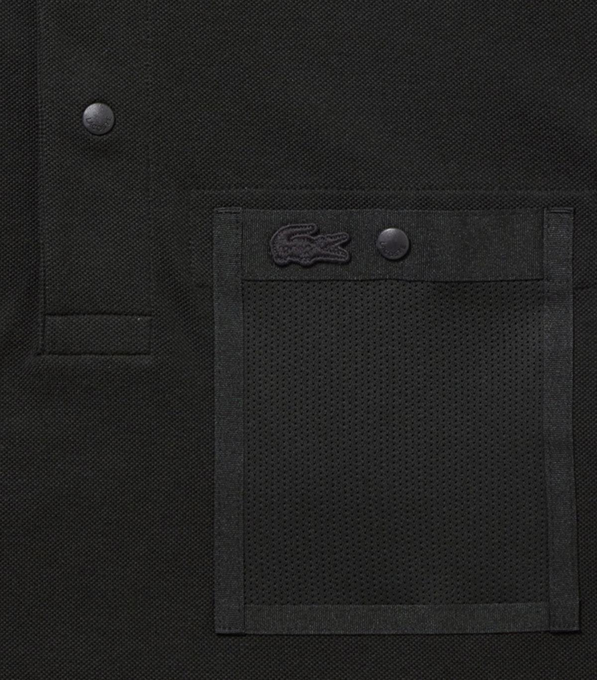 Mesh Pocket One-Tone Polo Shirt Black