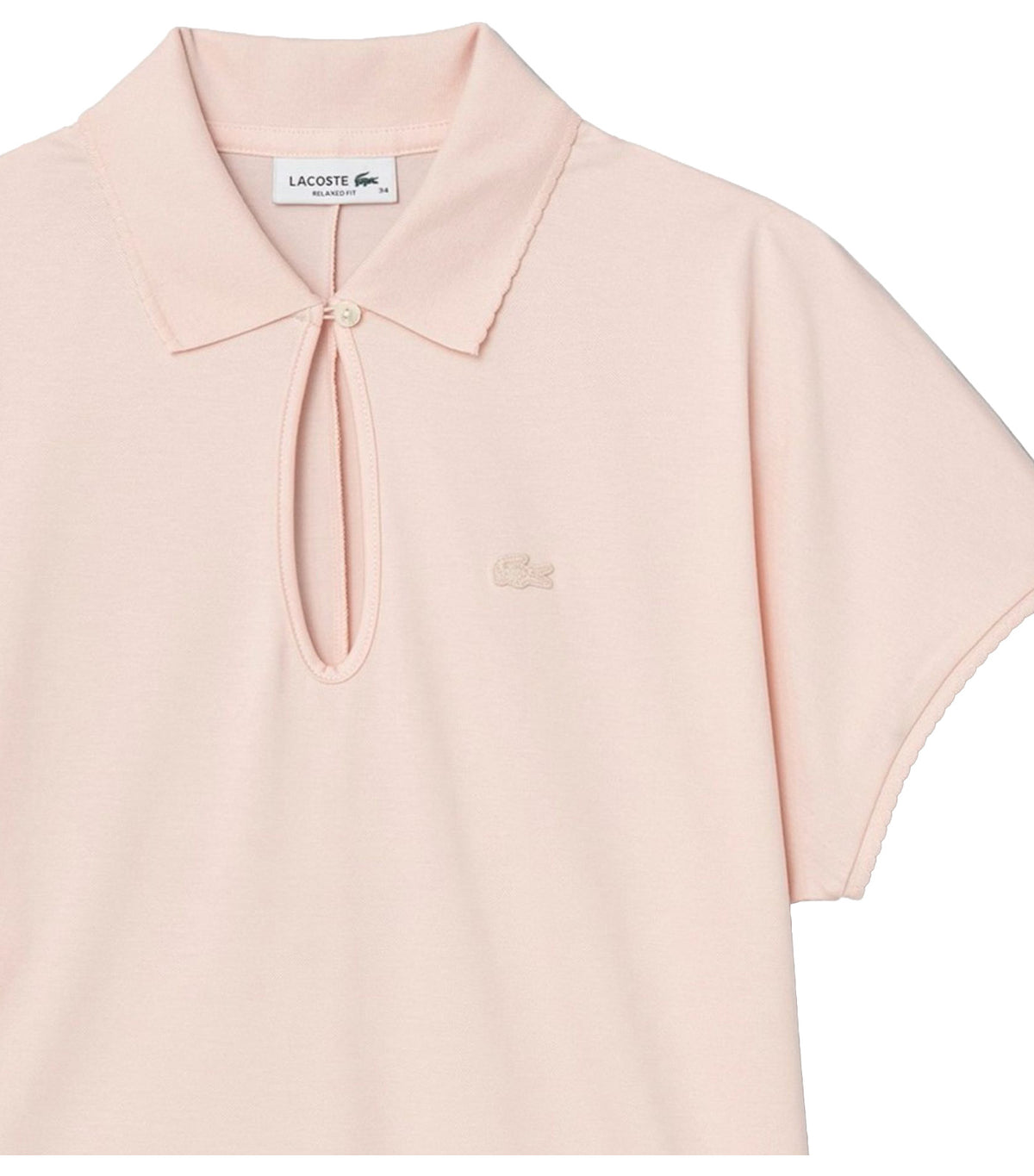 Scallop Keyhole Polo Shirt Mansia