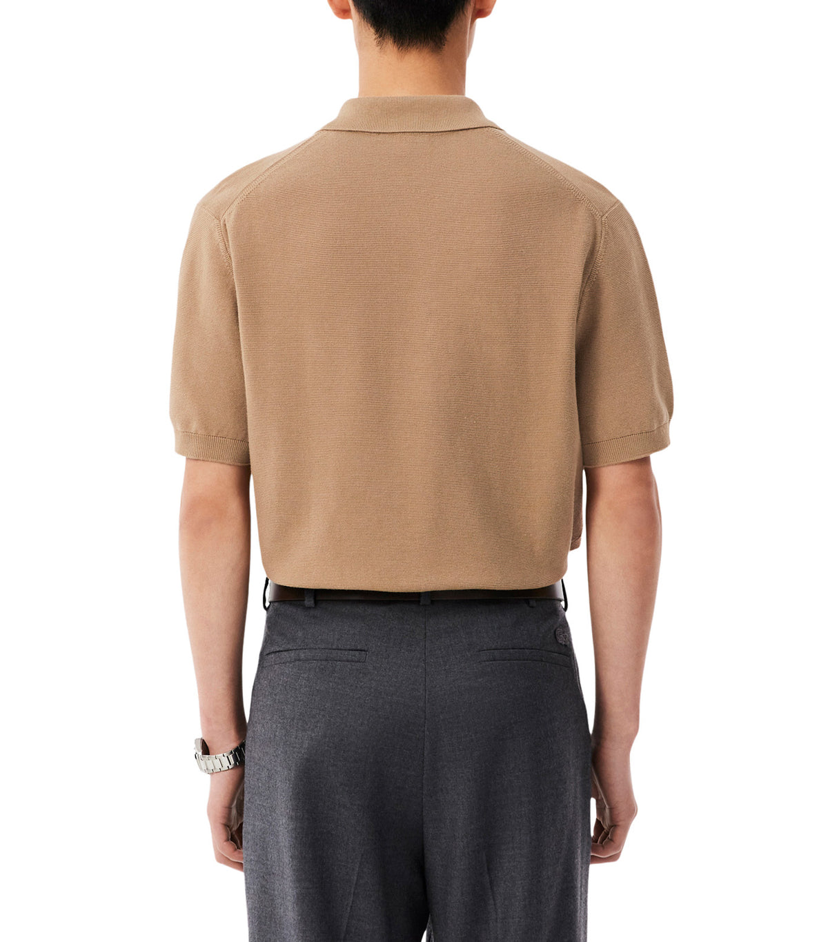 Classic Fit Knitted Polo Shirt Cookie