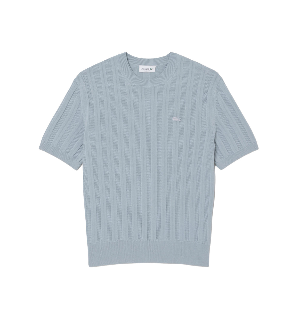 Fluid Ribbed Short Sleeved Sweater Gray