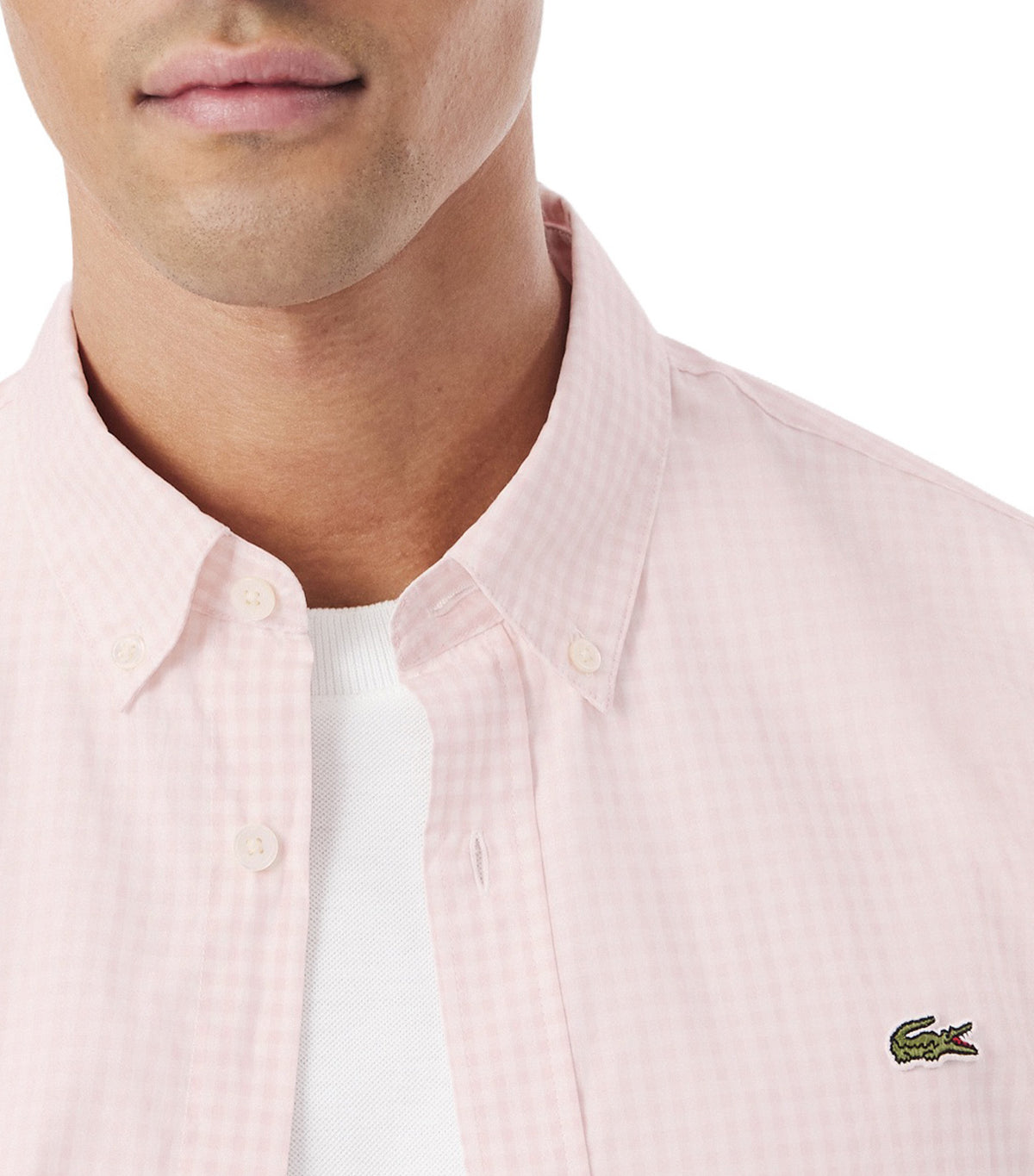 Regular Fit Short Sleeved Plaid Shirt White/Nidus