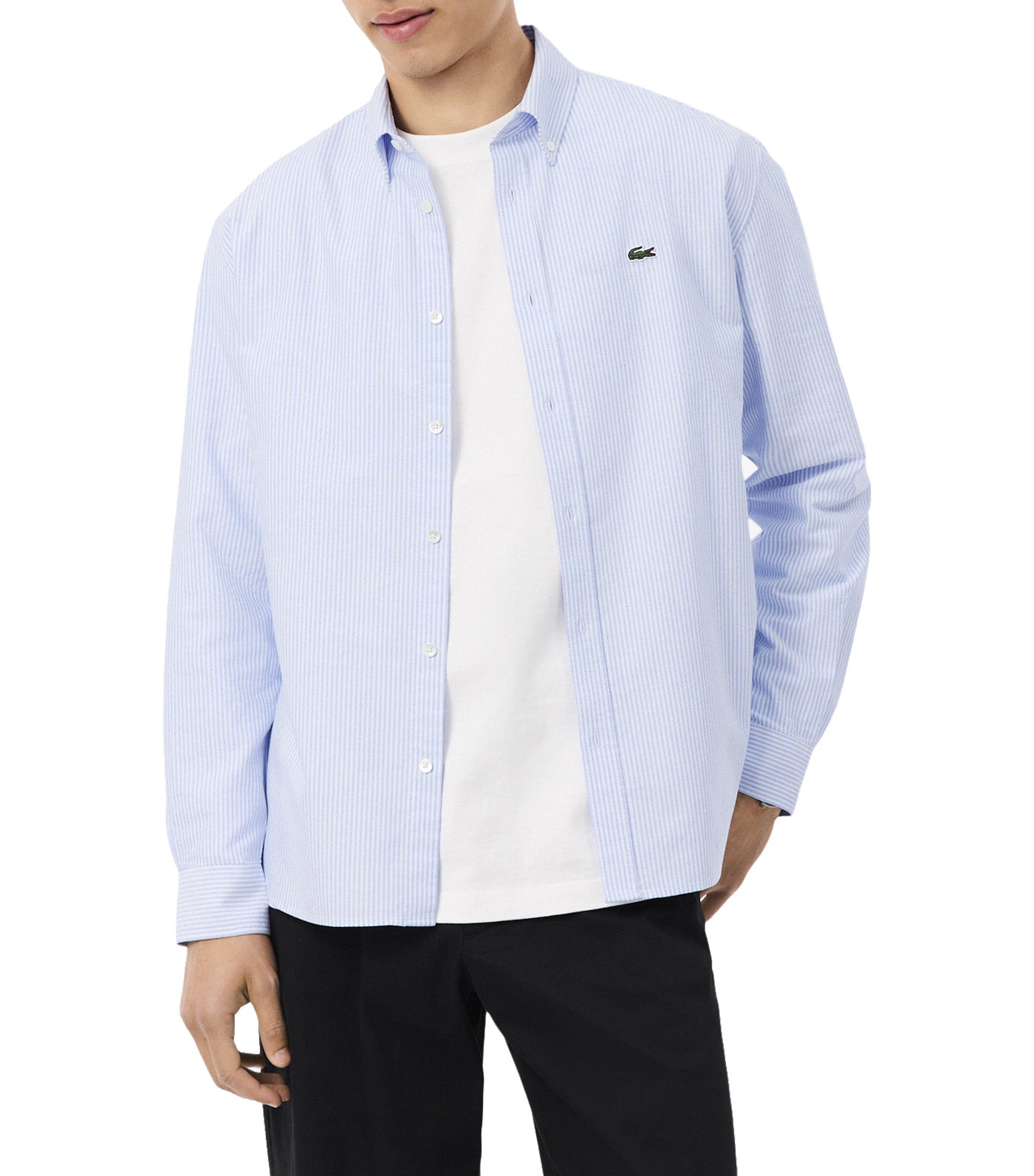 Regular Fit Striped Oxford Shirt Overview/White