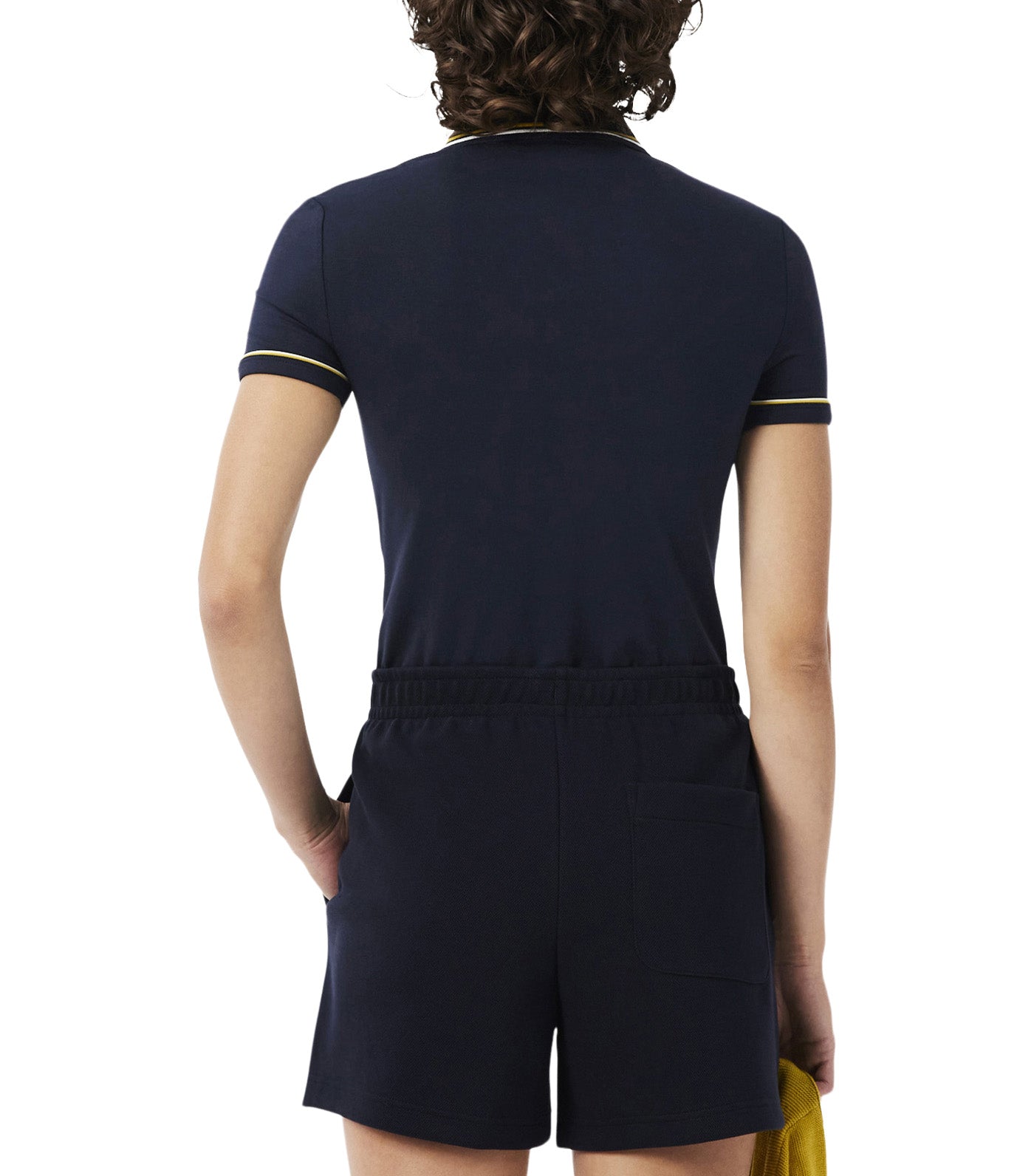 L.12.D Slim Fit Trim Detail Polo Shirt Dark Navy Blue/Flour
