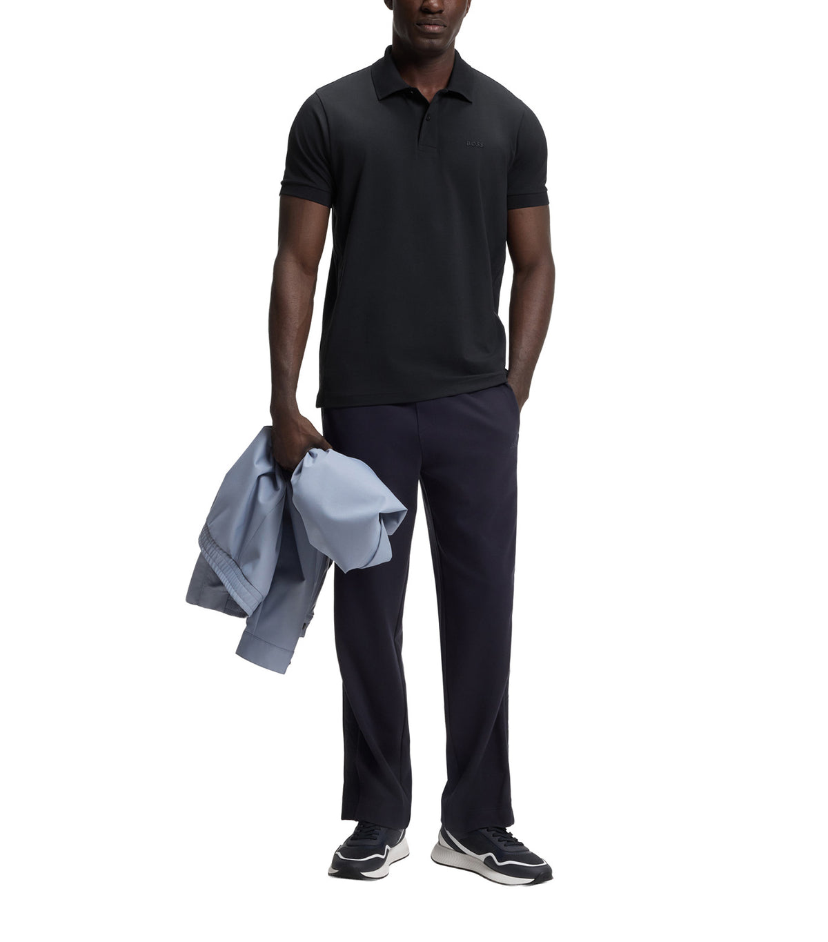 Regular-Fit Polo with Embroidered Logo Dark Blue