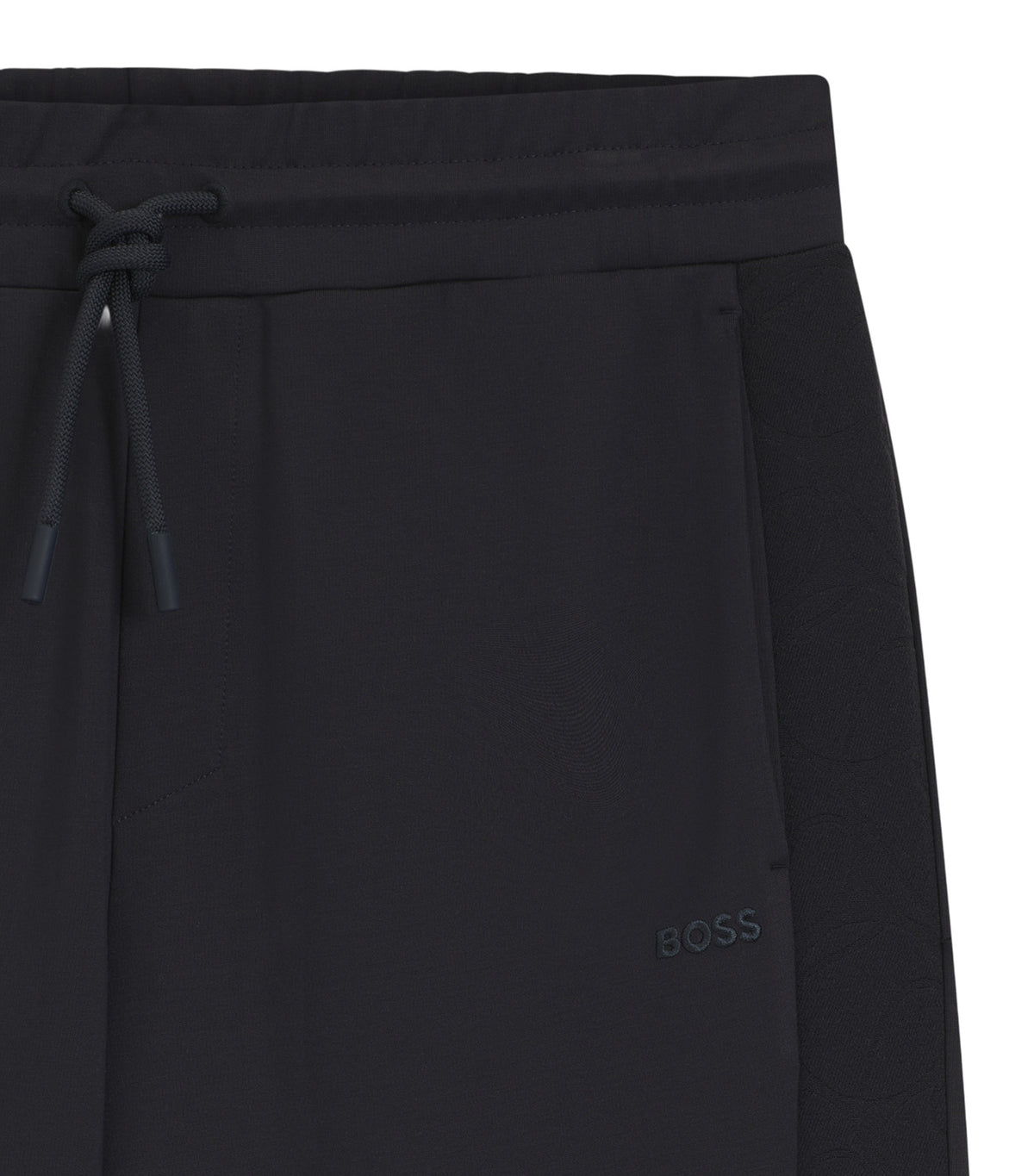 Regular-Fit Jersey Trousers with Jacquard Tape Dark Blue