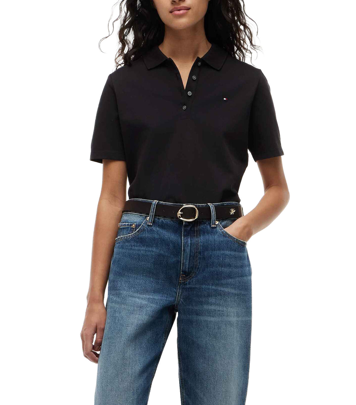 Women's 1985 Reg Pique S/S Polo Black