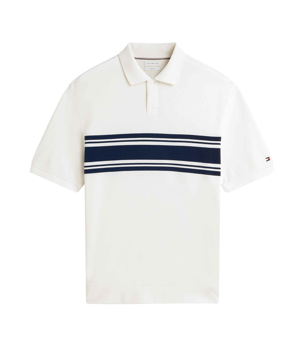 Men's Placed Breton Classic Fit Polo Ivory Petal
