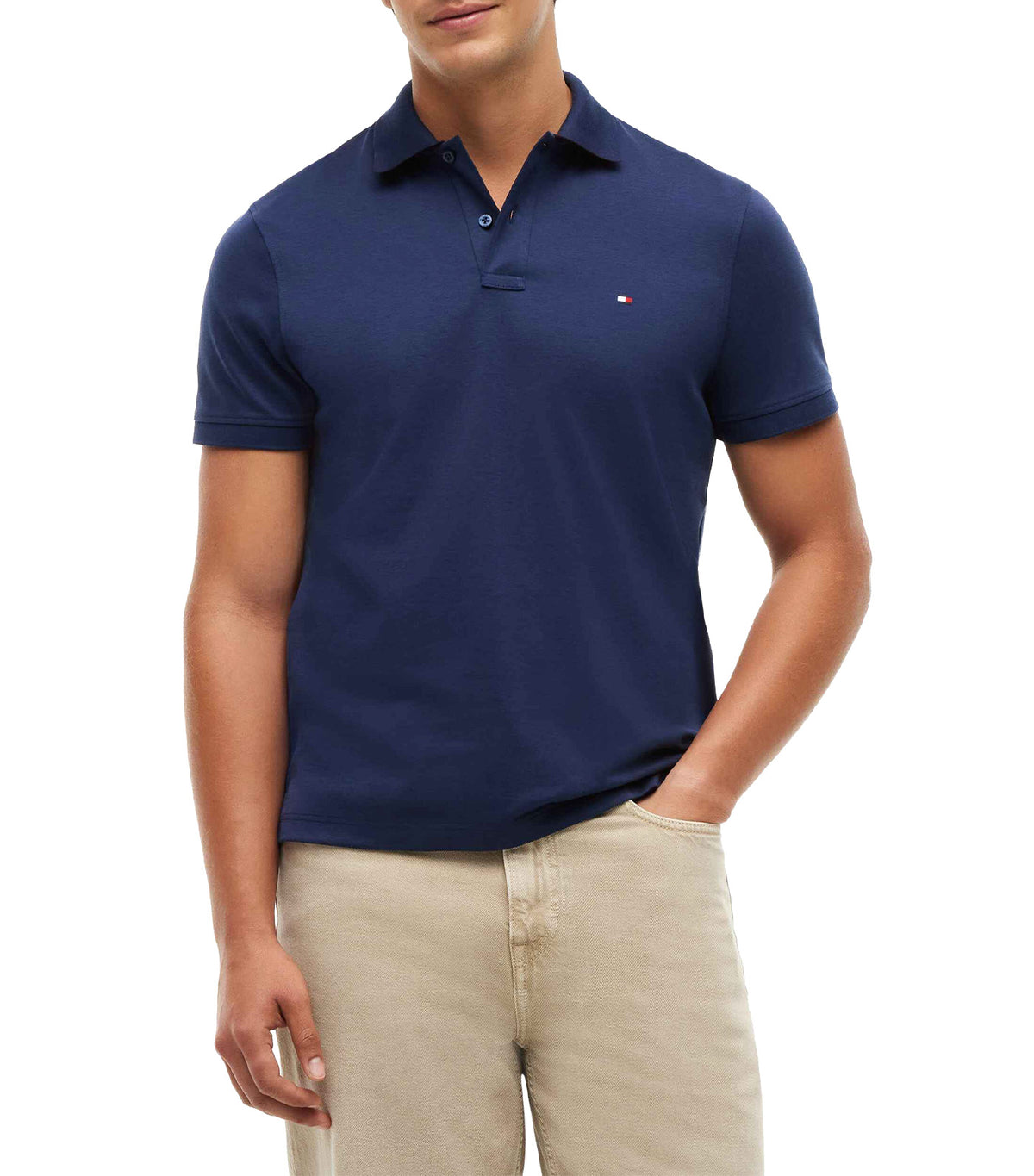Men's Jacquard RWB Polo Carbon Navy