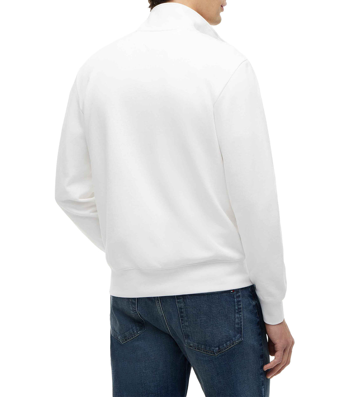 Men's Script Stack FZ Stand Collar Sweatshirt White