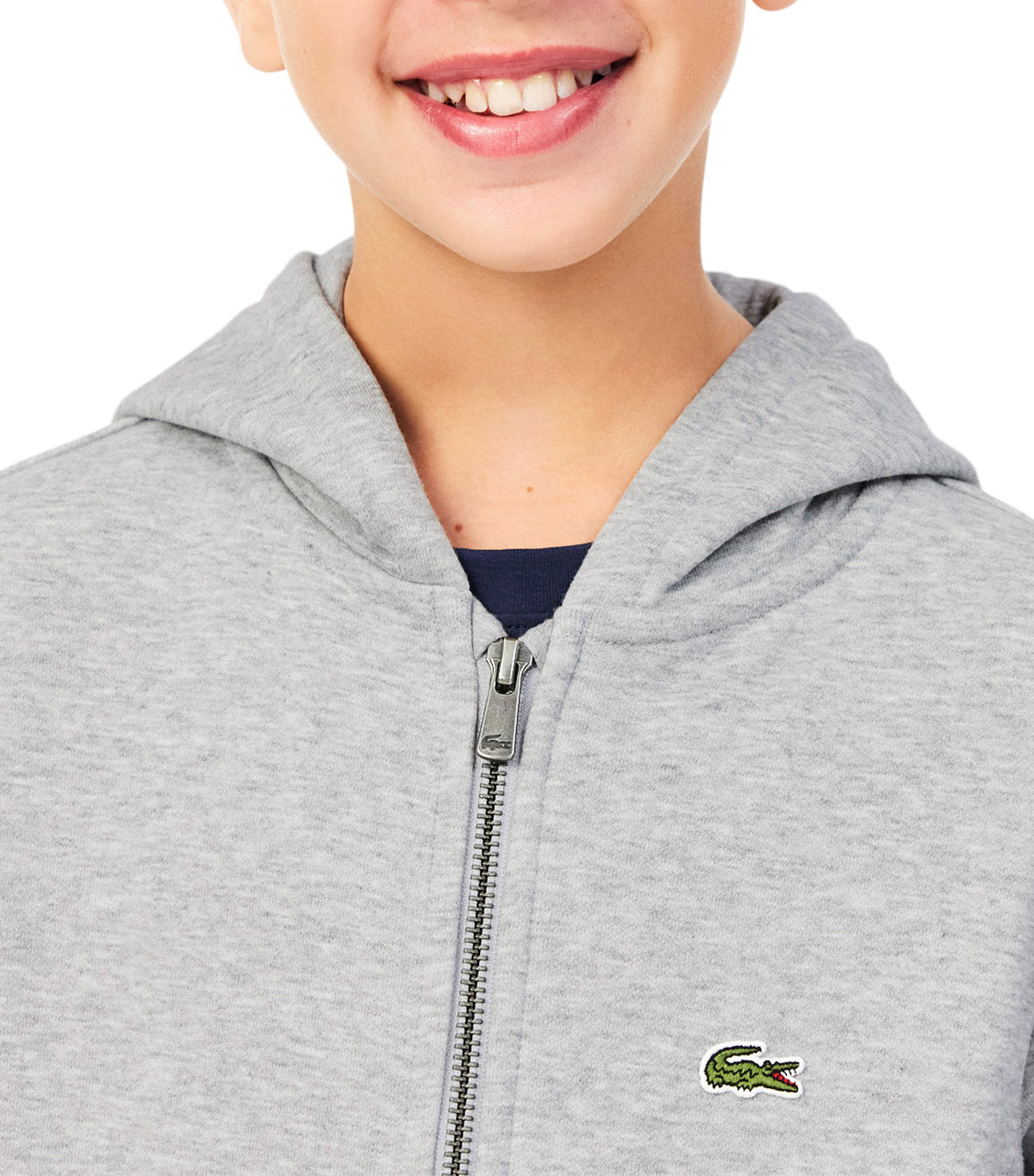 Unisex Brushed Fleece Zipped Sweatshirt Silver Chine