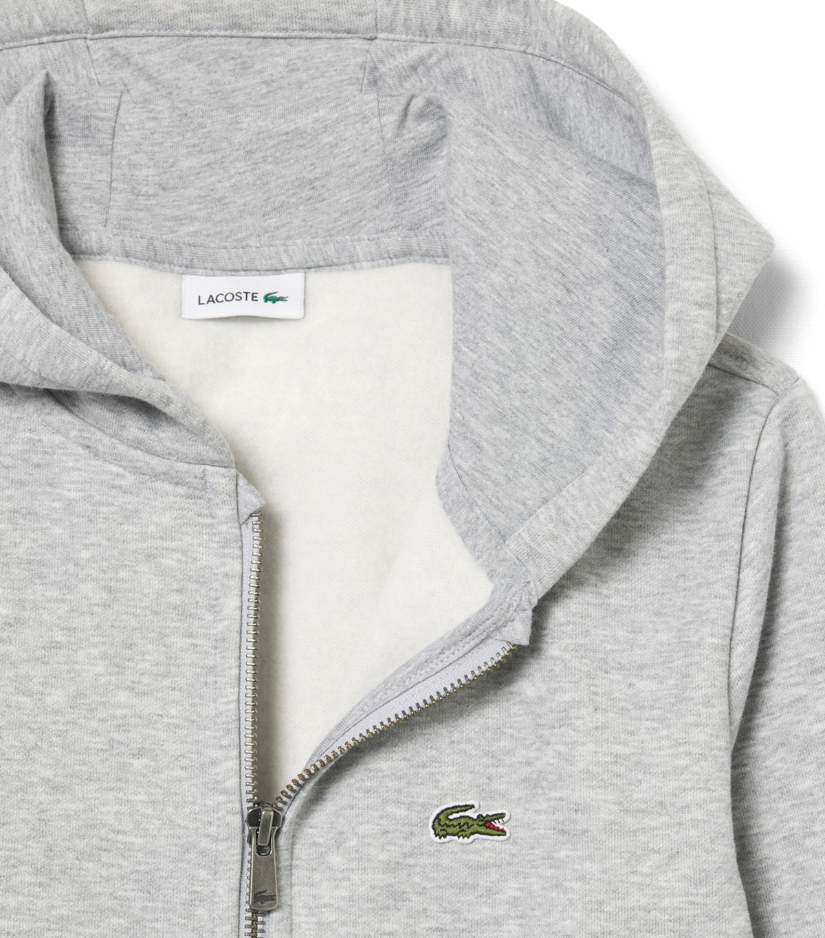 Unisex Brushed Fleece Zipped Sweatshirt Silver Chine
