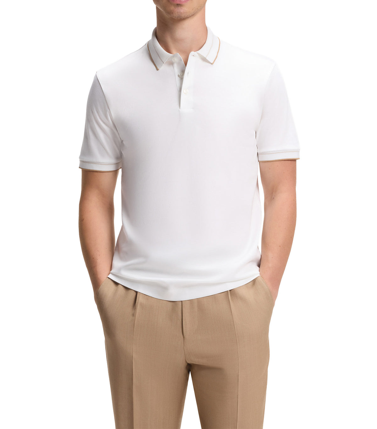Slim-Fit Polo Shirt in Mercerised Cotton White