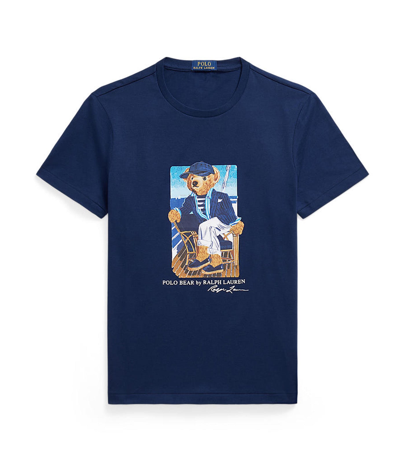 Men's Custom Slim Fit Polo Bear T-Shirt Navy