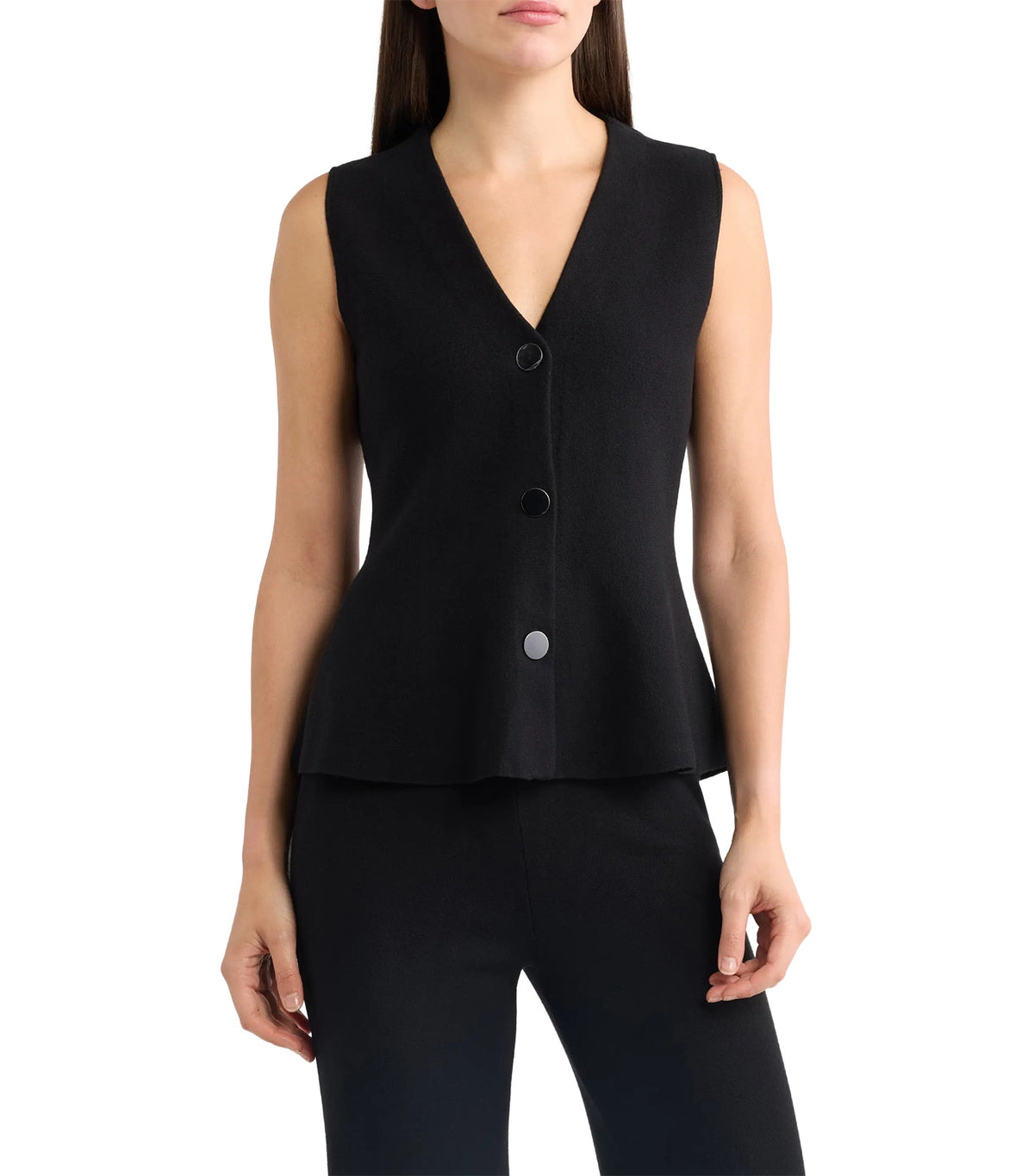 Peplum Vest Black