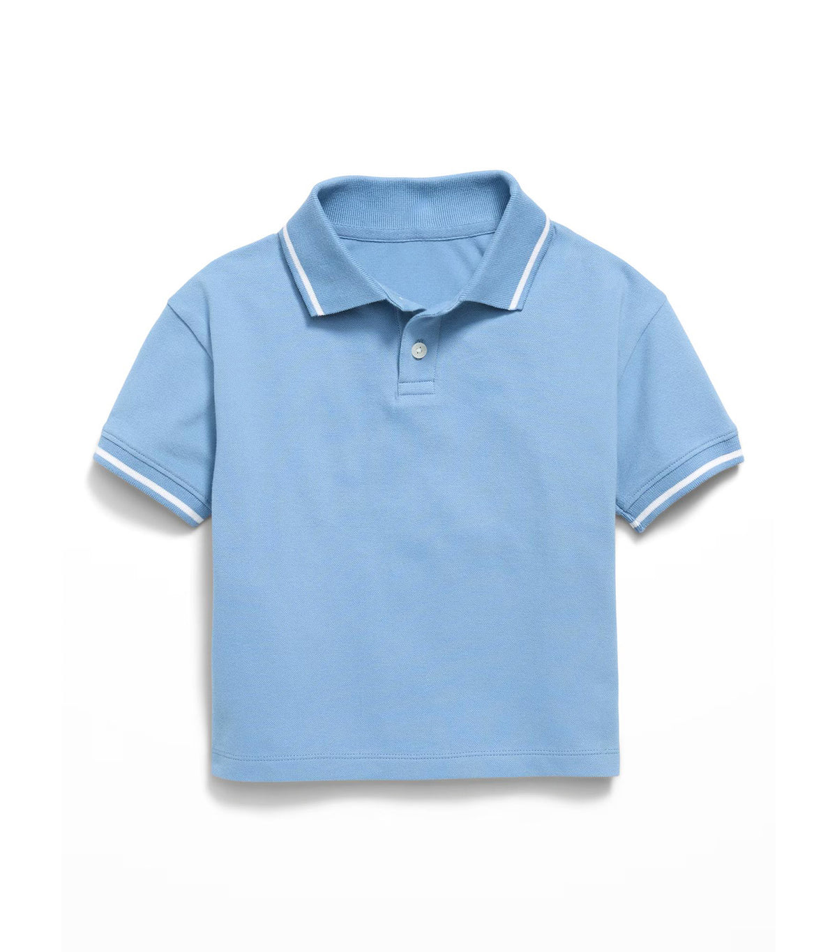 Oversized Short-Sleeve Pique Polo Shirt For Toddler Boys Naturalist Blue